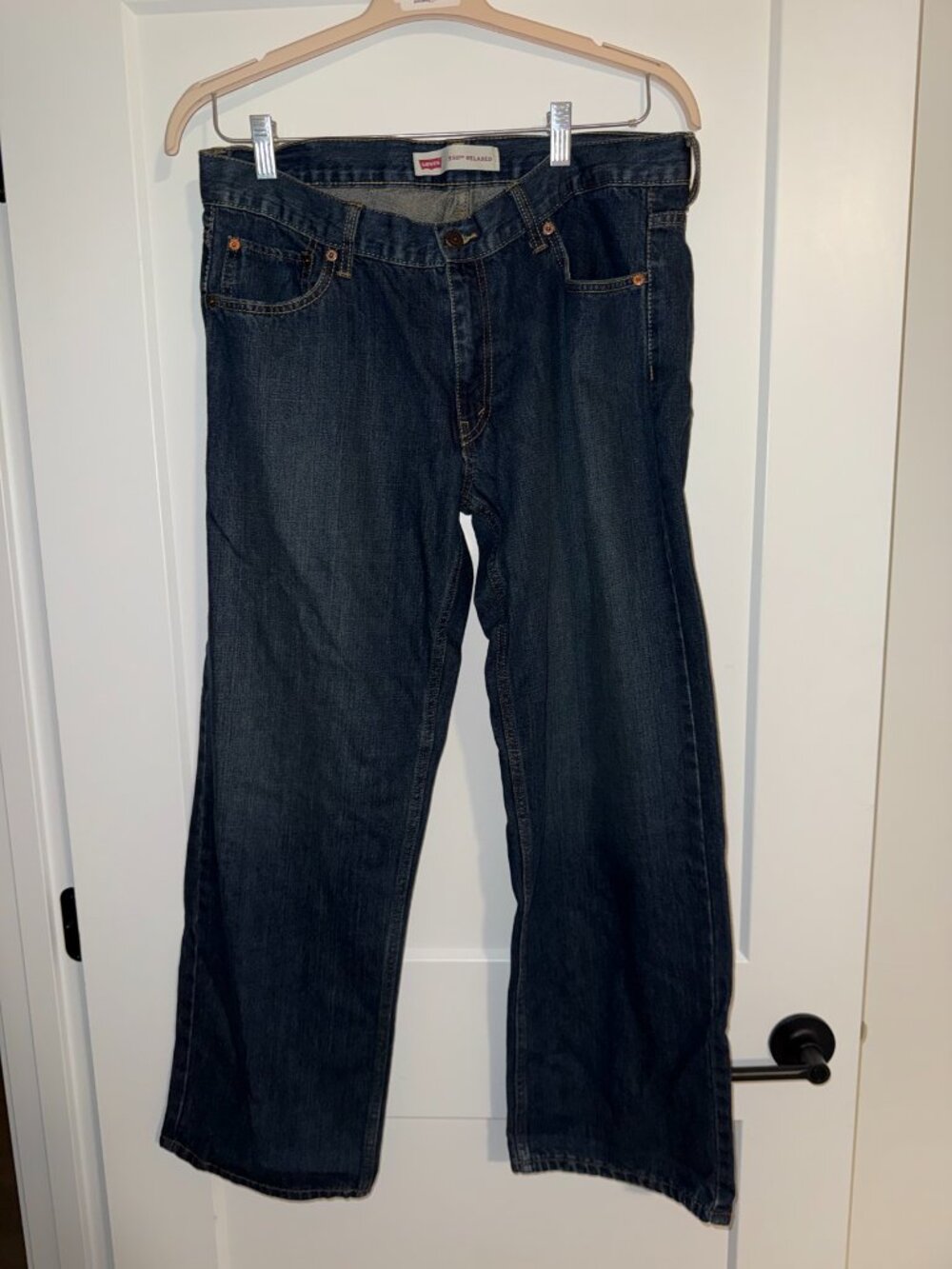 Levi's 550 Relaxed Dark Wash Jeans Boys 16 Husky W34 x L28